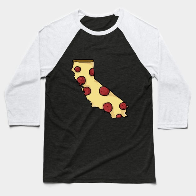 California Pizza Baseball T-Shirt by BeverlyHoltzem